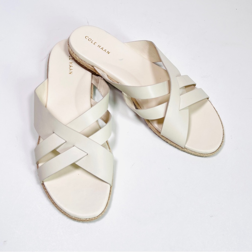 COLE HAAN grand 360 w21143 leather espadrille slide on sandal